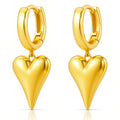 "Hearts" Earrings, 18K Gold Plated Steel