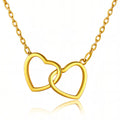 "Hearts" Necklace, 18K Gold Plated Steel