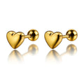 "Hearts" Earrings, 18K Gold Plated Steel