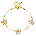 "Flower Meadow" Bracelet, 18K Gold Plated Steel