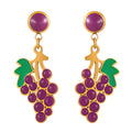 "Grape" Earrings, 18K Gold Plated Steel