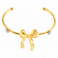 "Bow" Bracelet, 18K Gold Plated Steel