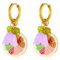 "Flowers" Earrings, 18K Gold Plated Steel