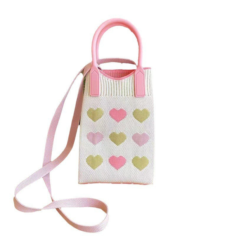 Women’s Knitted Mobile Phone Bag – Mini Crossbody Handbag