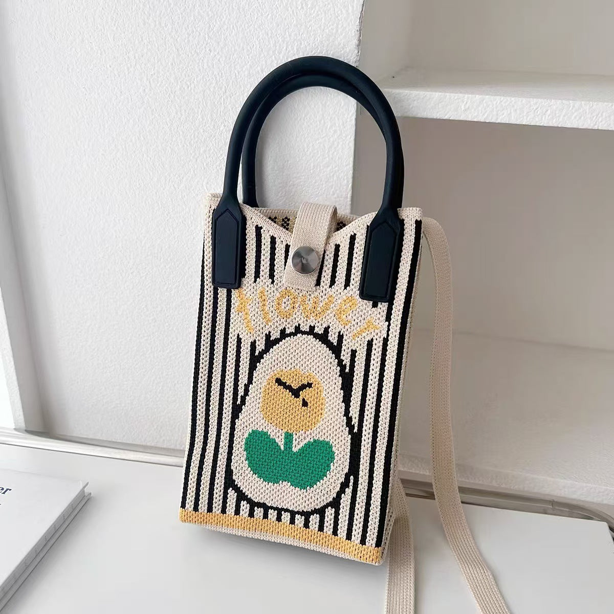 Women’s Knitted Mobile Phone Bag – Mini Crossbody Handbag