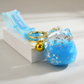 Cute Lucky Cat Floating Bottle Keychain