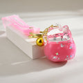 Cute Lucky Cat Floating Bottle Keychain