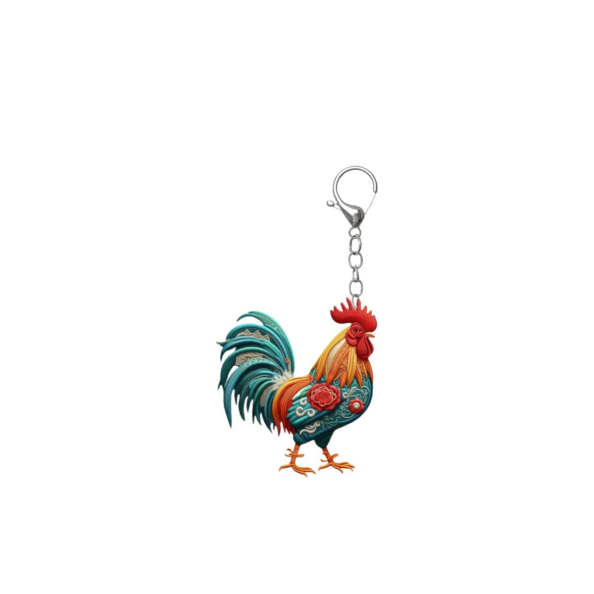 Funny Chicken Acrylic Unisex Keychain