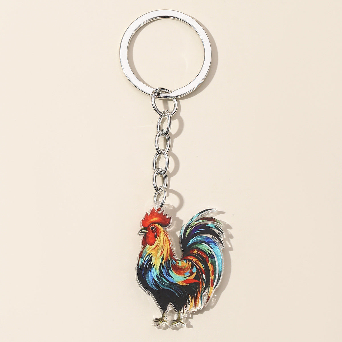 Funny Chicken Acrylic Unisex Keychain