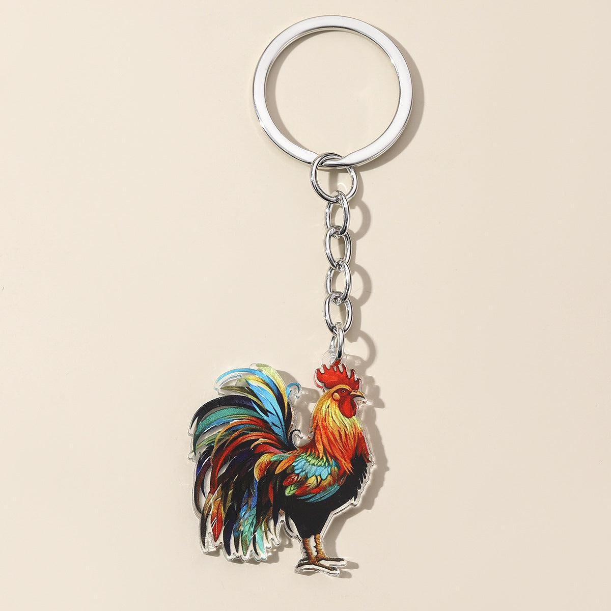 Funny Chicken Acrylic Unisex Keychain