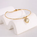 Golden Flat Heart Bracelet – Stainless & Titanium Steel .