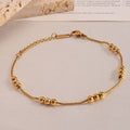 Elegant Gold Beaded Bracelet – Stainless & Titanium Steel .