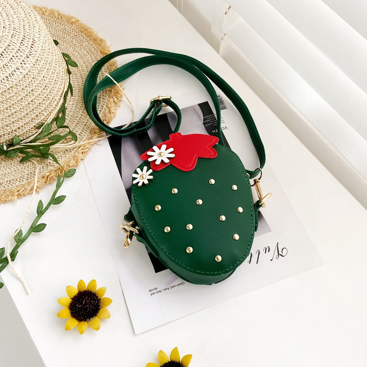 Cute Strawberry PU Bag – Fashionable & Lightweight for Women and Girls .