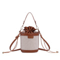 Women’s Small PU Leather Business  Brown Bucket Bag – Urban Minimalist Style