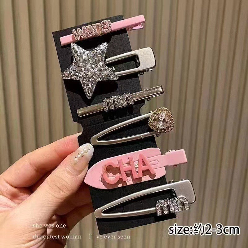 Y2K Rhinestone Star Hairpin – Sweet & Cool Duckbill Side Clip