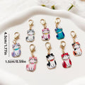 Set of 8 Floral Cat Bag Charms – Cute &amp; Versatile Accessories